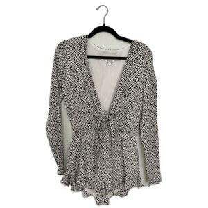 Stone Cold Fox Ruffled Ziggy Romper romantic flirty glam going out party sz 2